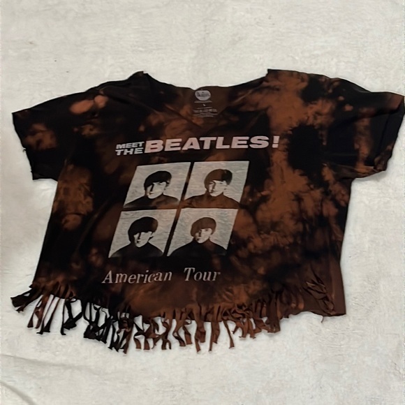 Beatles Band Tee. 1964 Tour. Size L. Acid Wash Color.